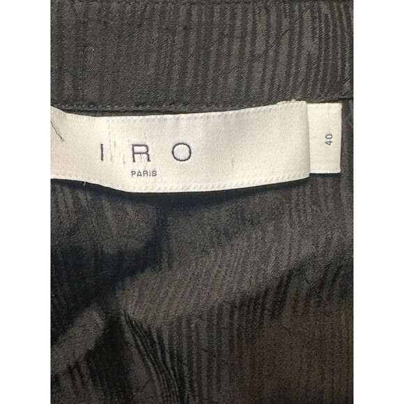 IRO Paris Size 40 US 8 Black Lace Pleated Crepe The Chine Blouse Boho Minimalist - Picture 15 of 16